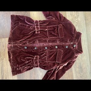 Loft Small Velvet Jacket with buttons